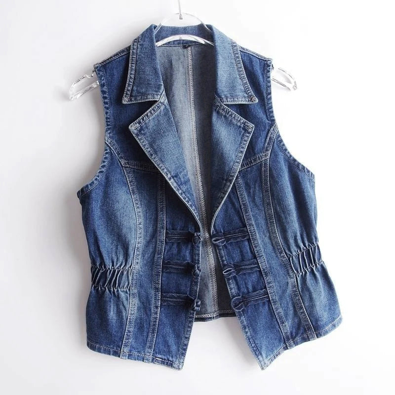 Bianca Vento Casual Denim Vest