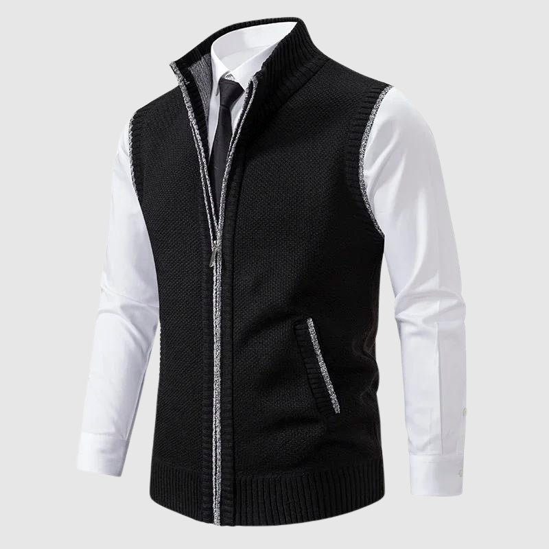 Leonardo Romano Zip-Up Sweater Vest