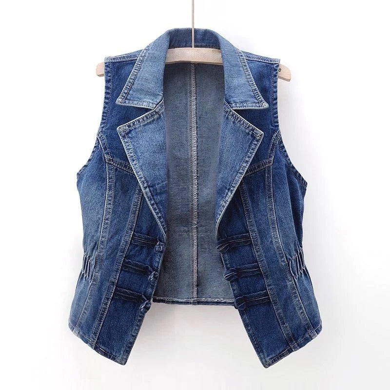 Bianca Vento Casual Denim Vest