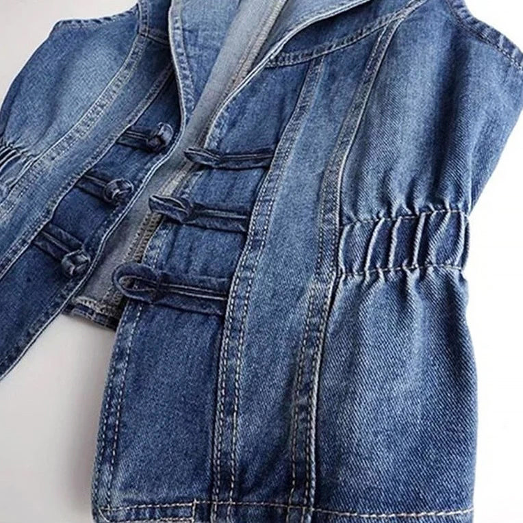 Bianca Vento Casual Denim Vest