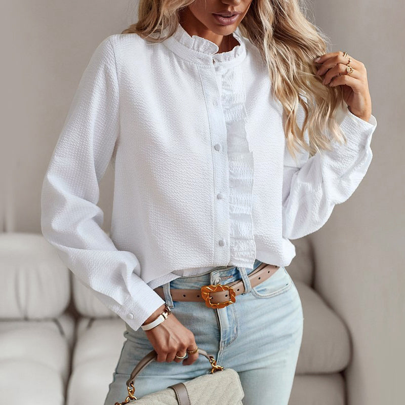 Bianca Vento Ruffle Trim Shirt