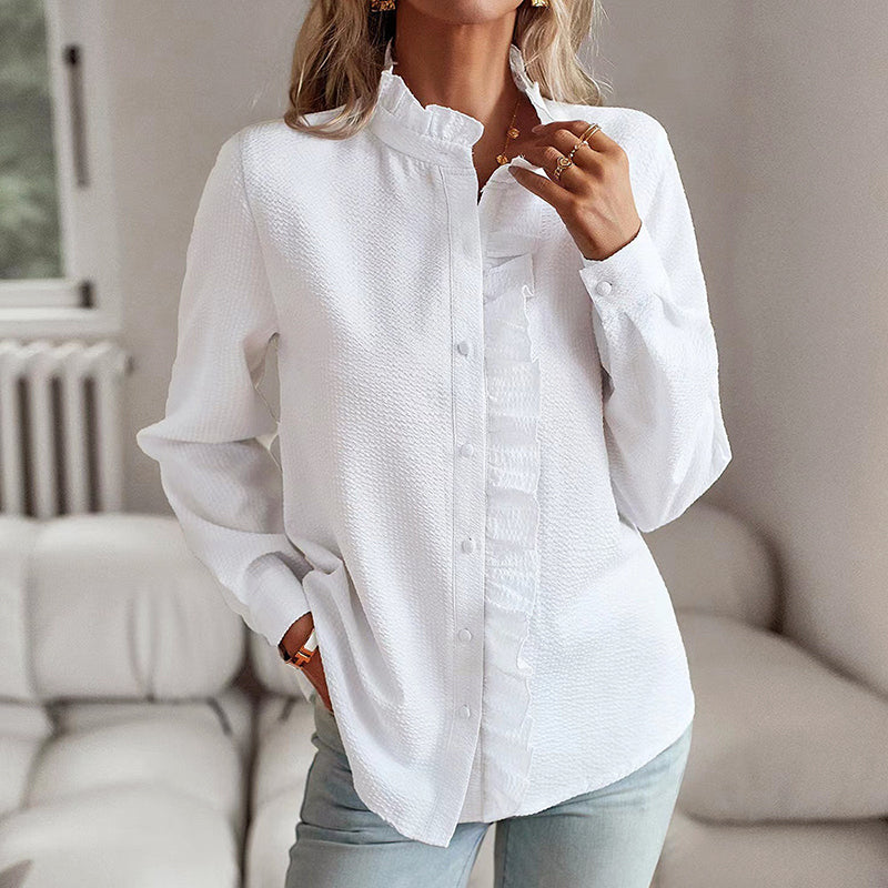 Bianca Vento Ruffle Trim Shirt