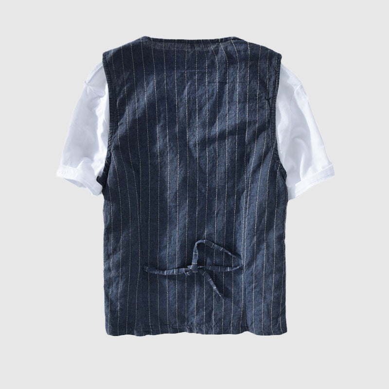 Carlo Martelli Linen Striped Vest