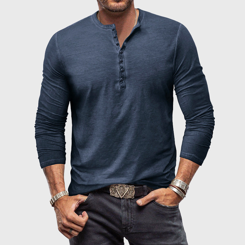 Carlo Martelli Long Sleeve Henley Shirt