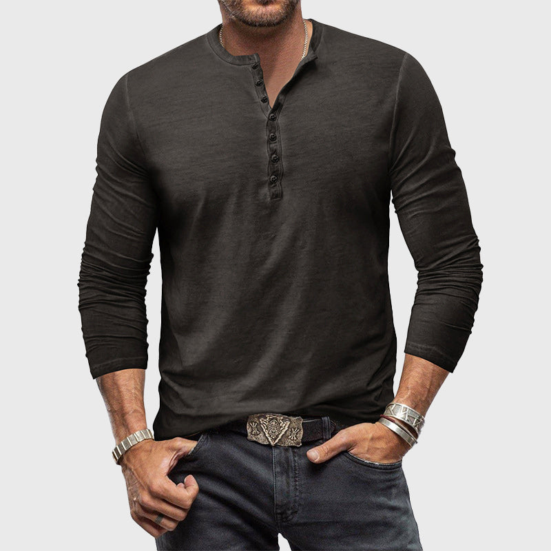 Carlo Martelli Long Sleeve Henley Shirt
