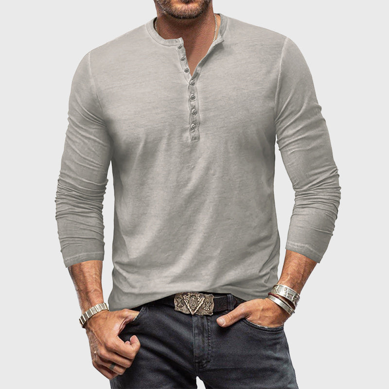 Carlo Martelli Long Sleeve Henley Shirt