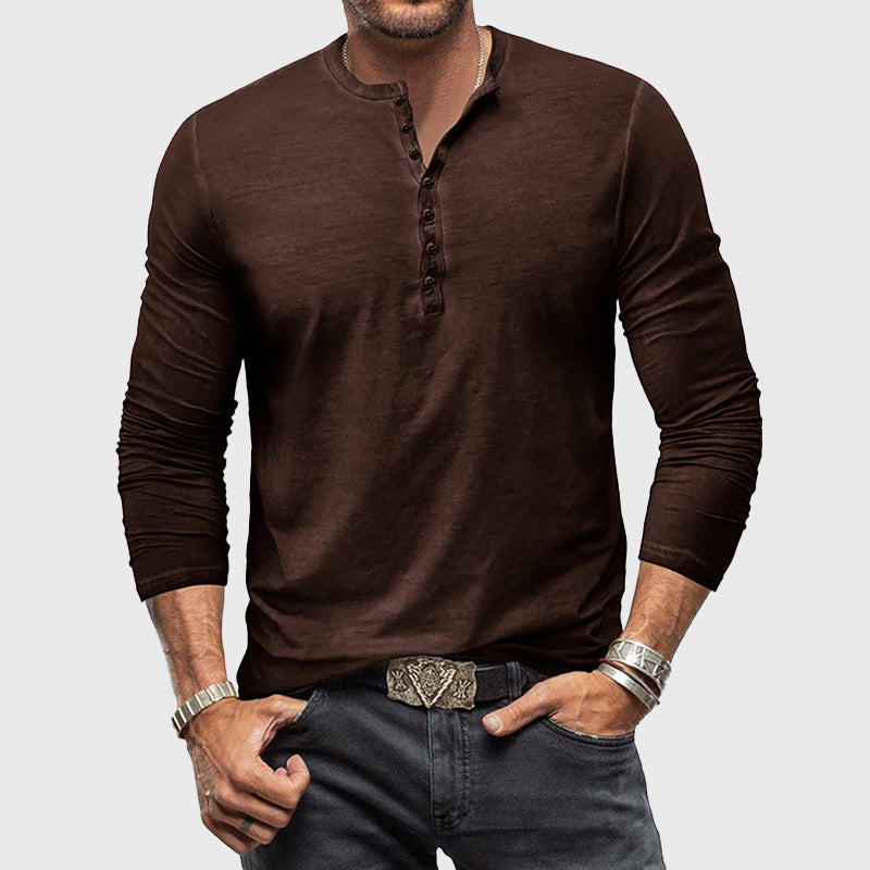 Carlo Martelli Long Sleeve Henley Shirt