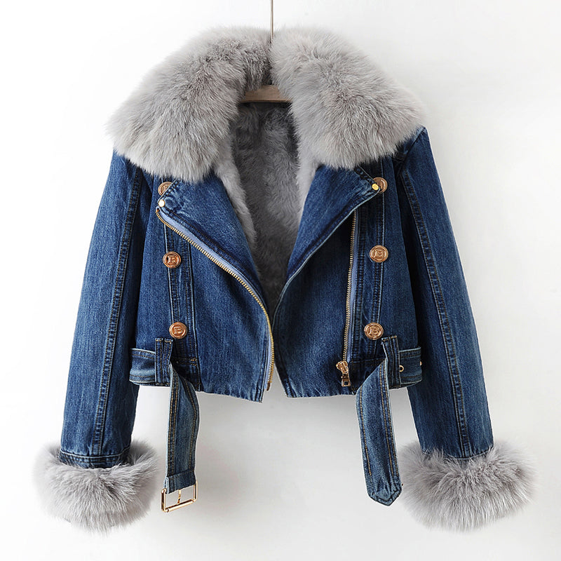 Elena Rossi Luxurious Denim Coat