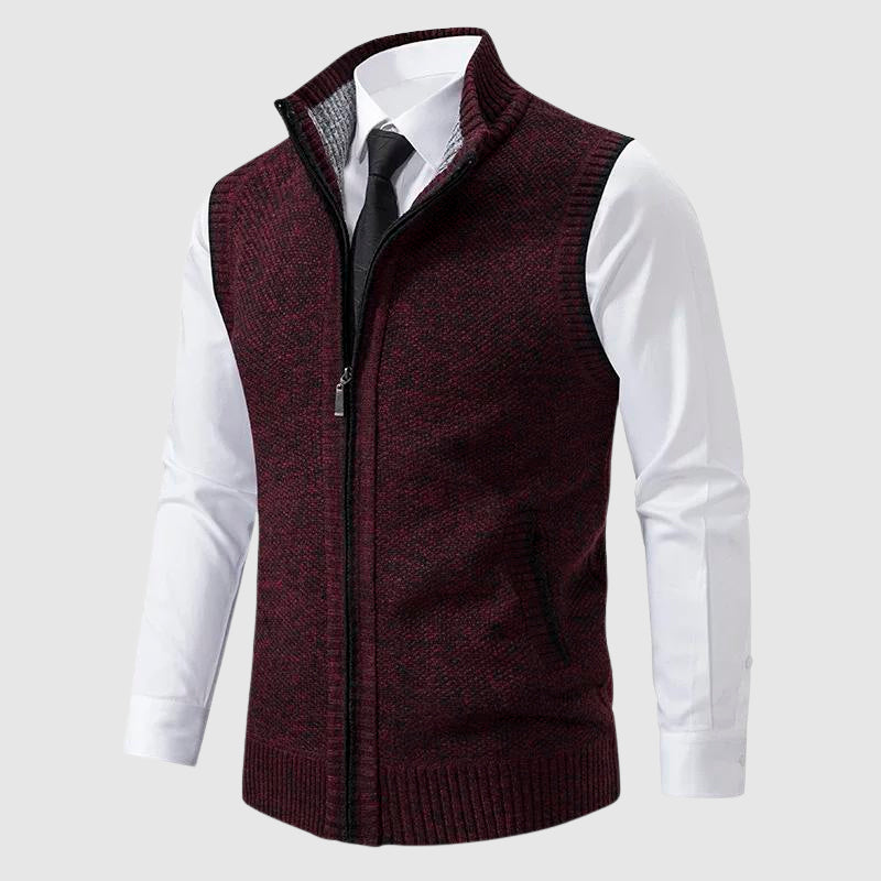 Leonardo Romano Zip-Up Sweater Vest